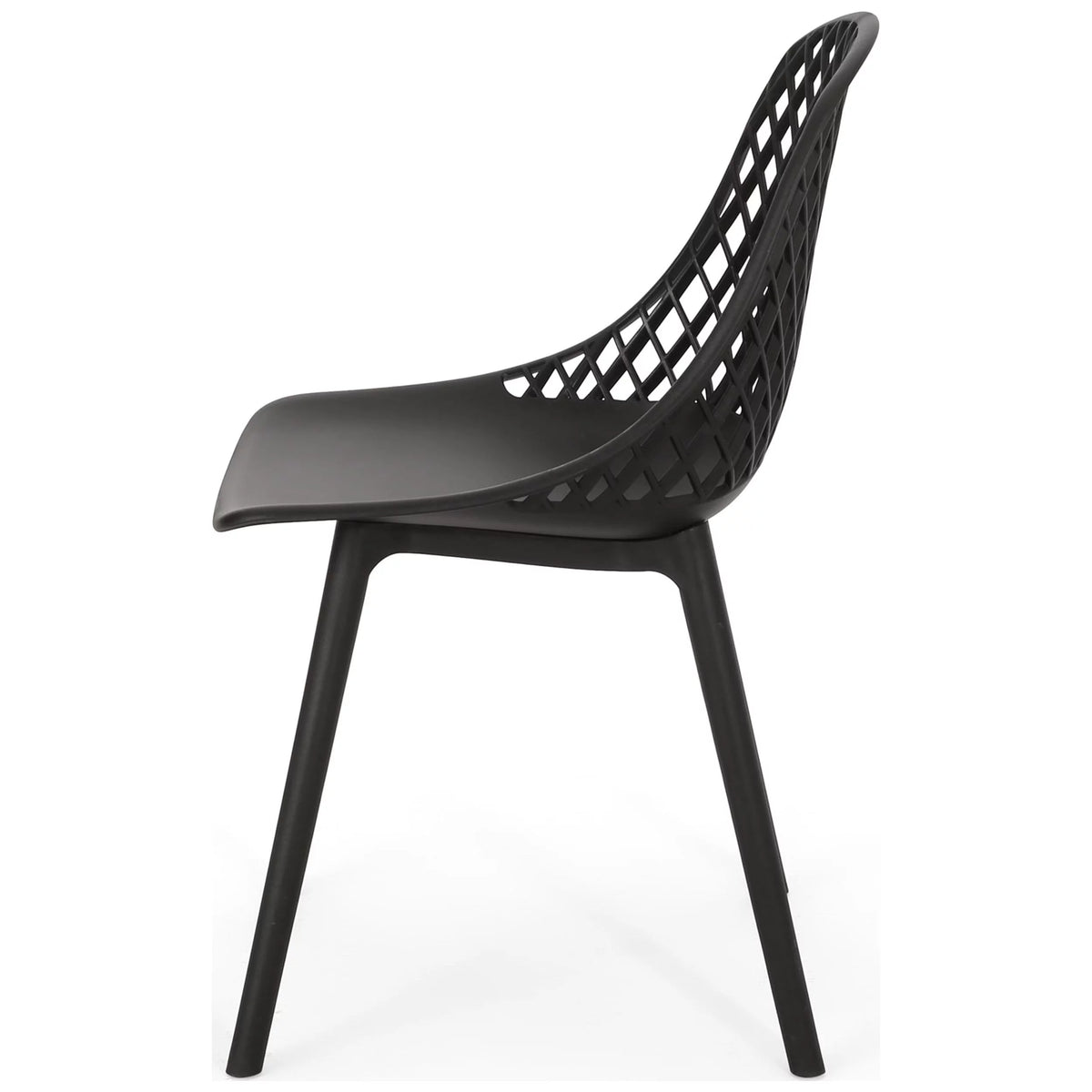 Black Plastic Patio Dining Side Chair Set of 2 S26205