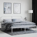Metal Bed Frame with Headboard White C9866