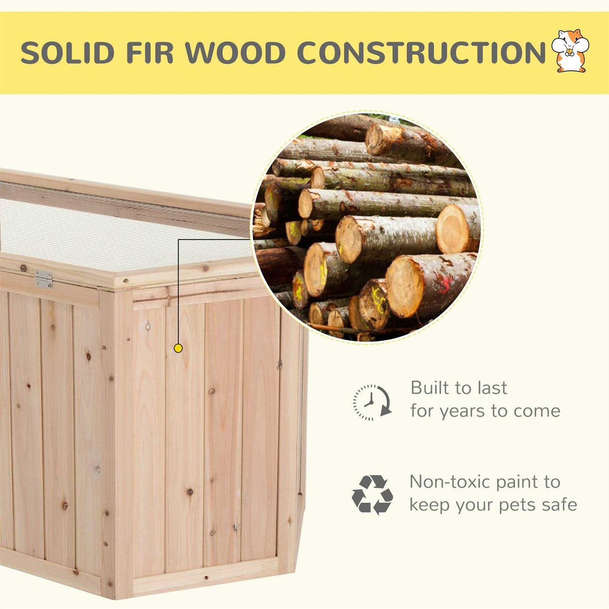 3 Tier Wooden Hamster Cage Small Animal House with Slide E15292