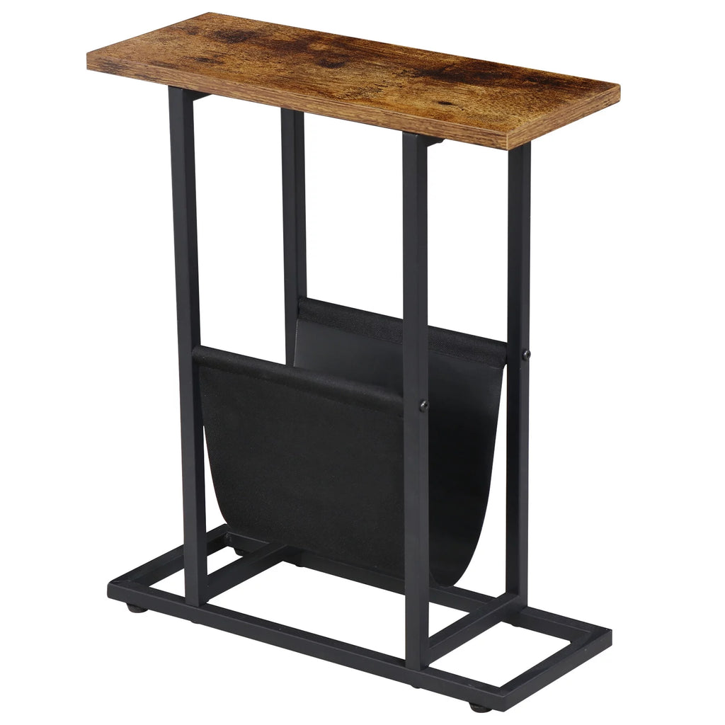 Narrow Metal Side Table with Storage Holder G634168