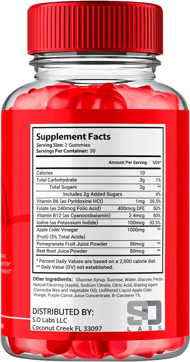 Apple Cider Vinegar Dietary Supplement Gummies 60 Gummies J640