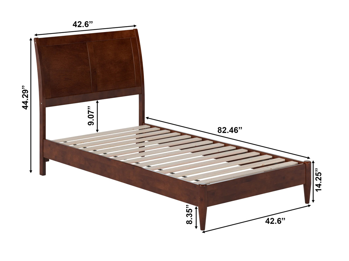 Twin Solid Wood Sleigh Platform Bed M18100