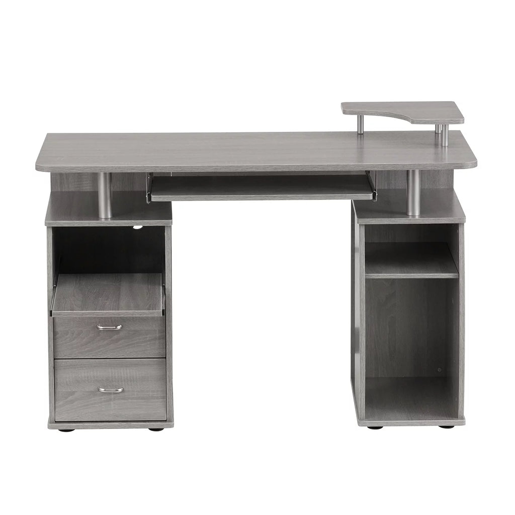 Grey Computer Workstation Desk with Storage N51314