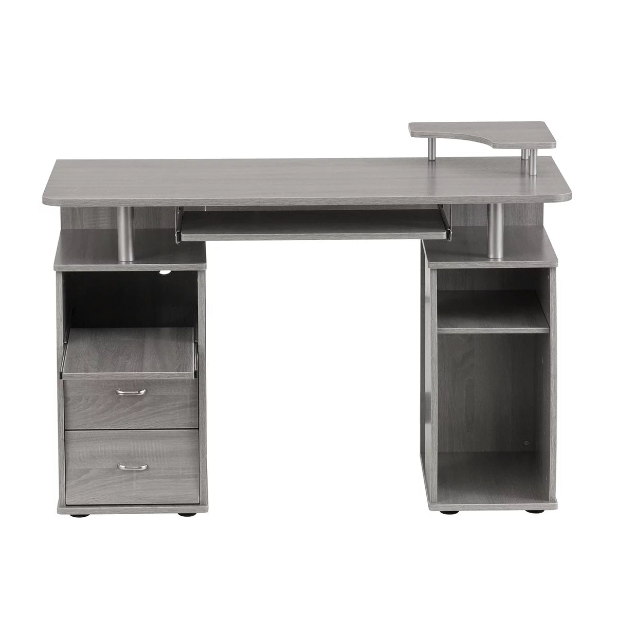 Grey Computer Workstation Desk with Storage N51314
