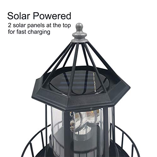 Solar Powered Rotating Lighthouse Lamp Q41422