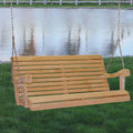 Cypress Porch Swing, 4 Foot Wooden Swing with Zinc Chain L225485