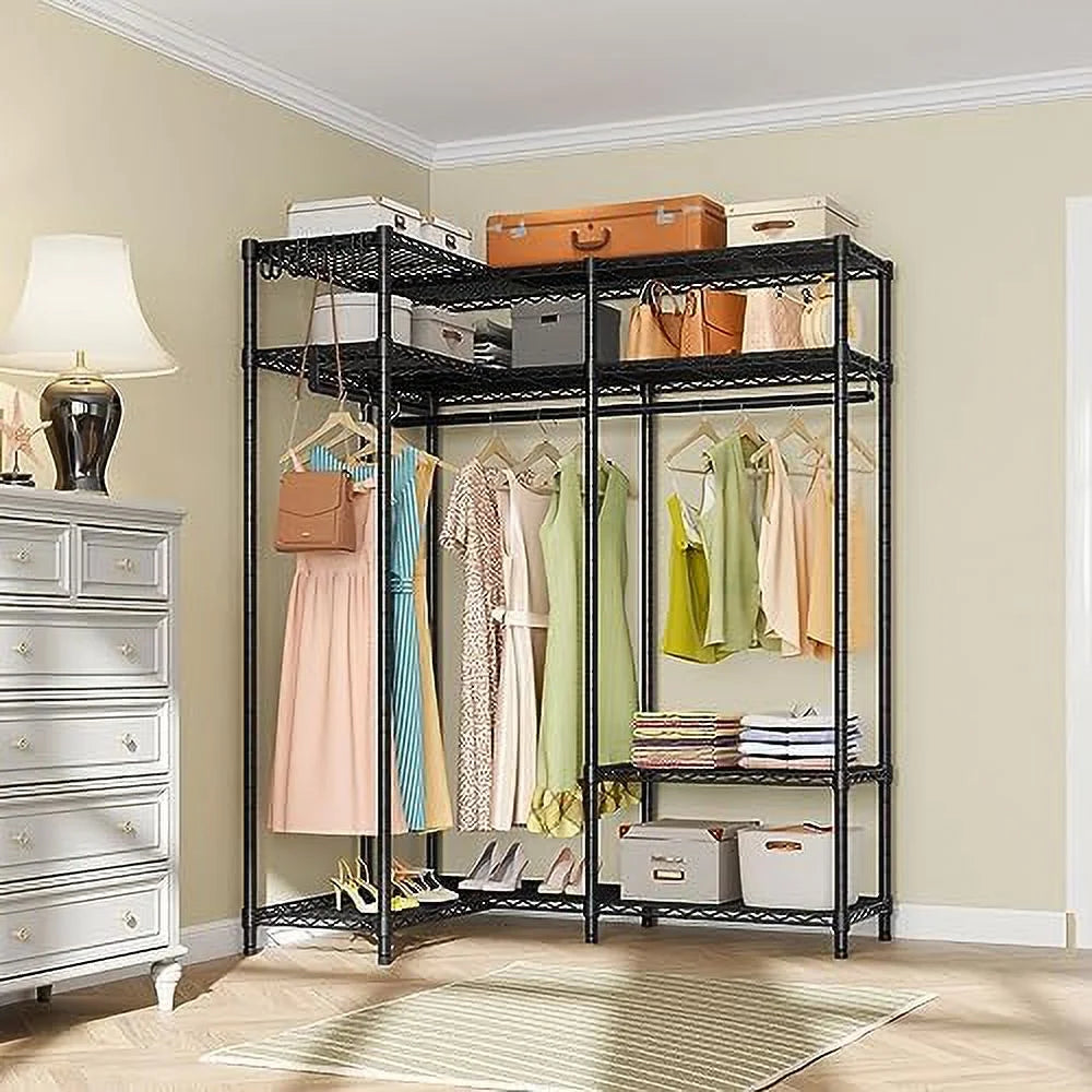 L Shaped Corner Closet System with Shelves Z595