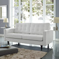 White Bonded Leather Loveseat Q5237