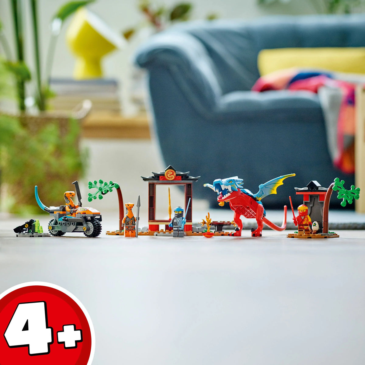 Ninja Dragon Temple Set with Toy Motorcycle and Minifigures Z3788