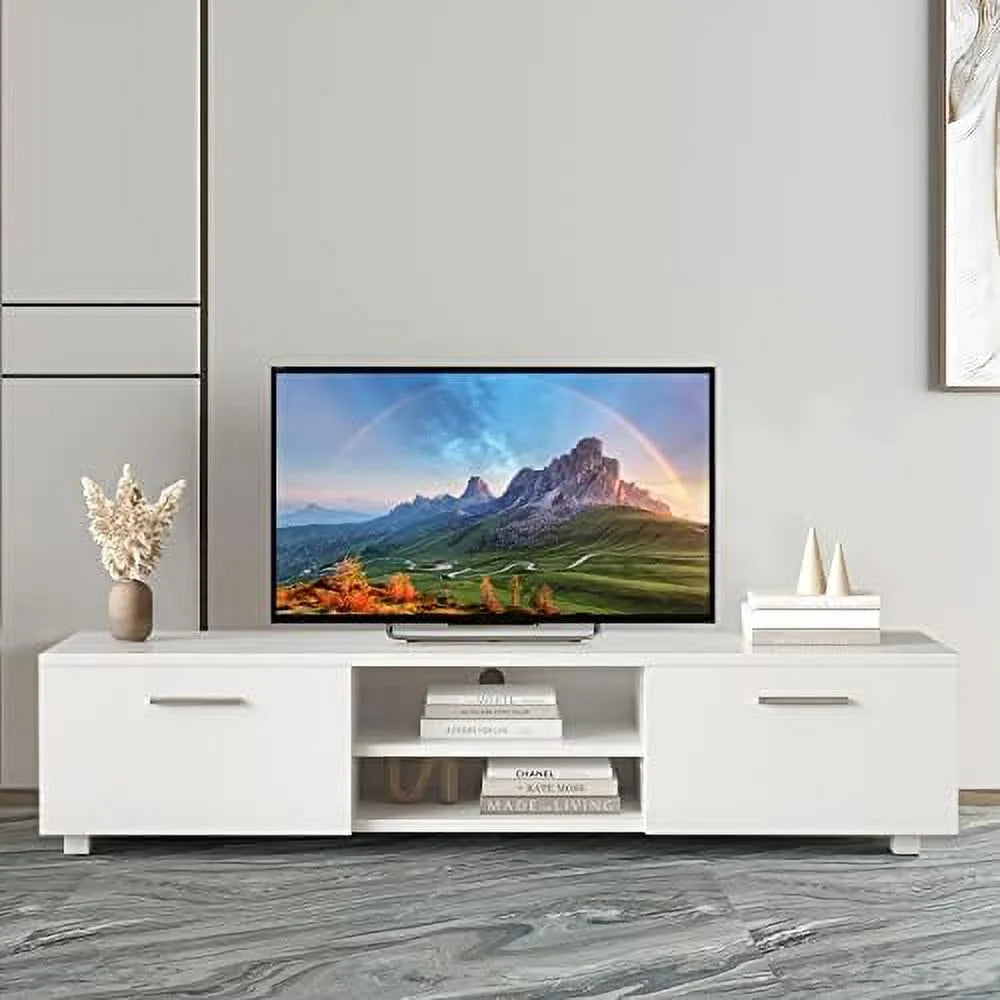 Modern 2 Cabinet Wood TV Stand for 65 inch TV D973981