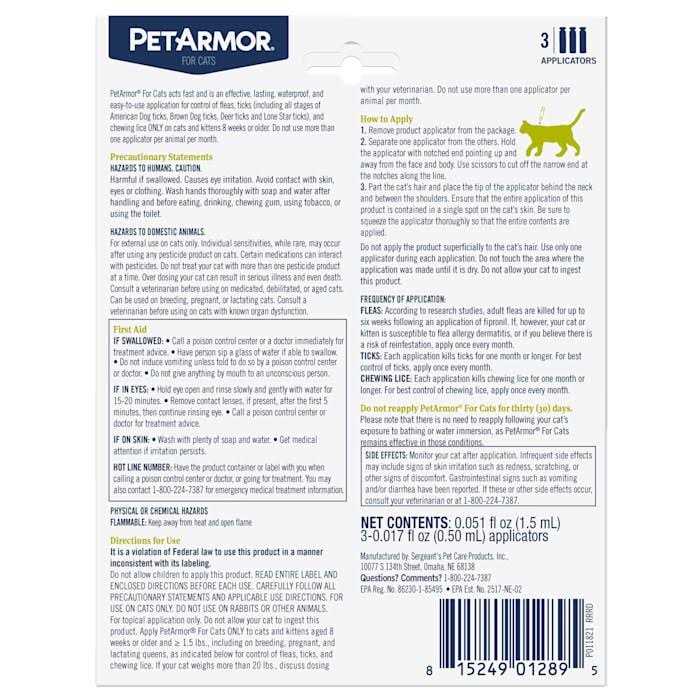 Flea and Tick Treatment for Cats I310