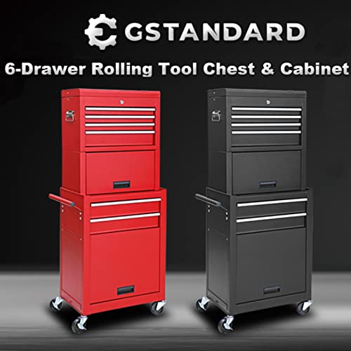 Black 3 Drawer Rolling Tool Cabinet with Adjustable Shelf C672