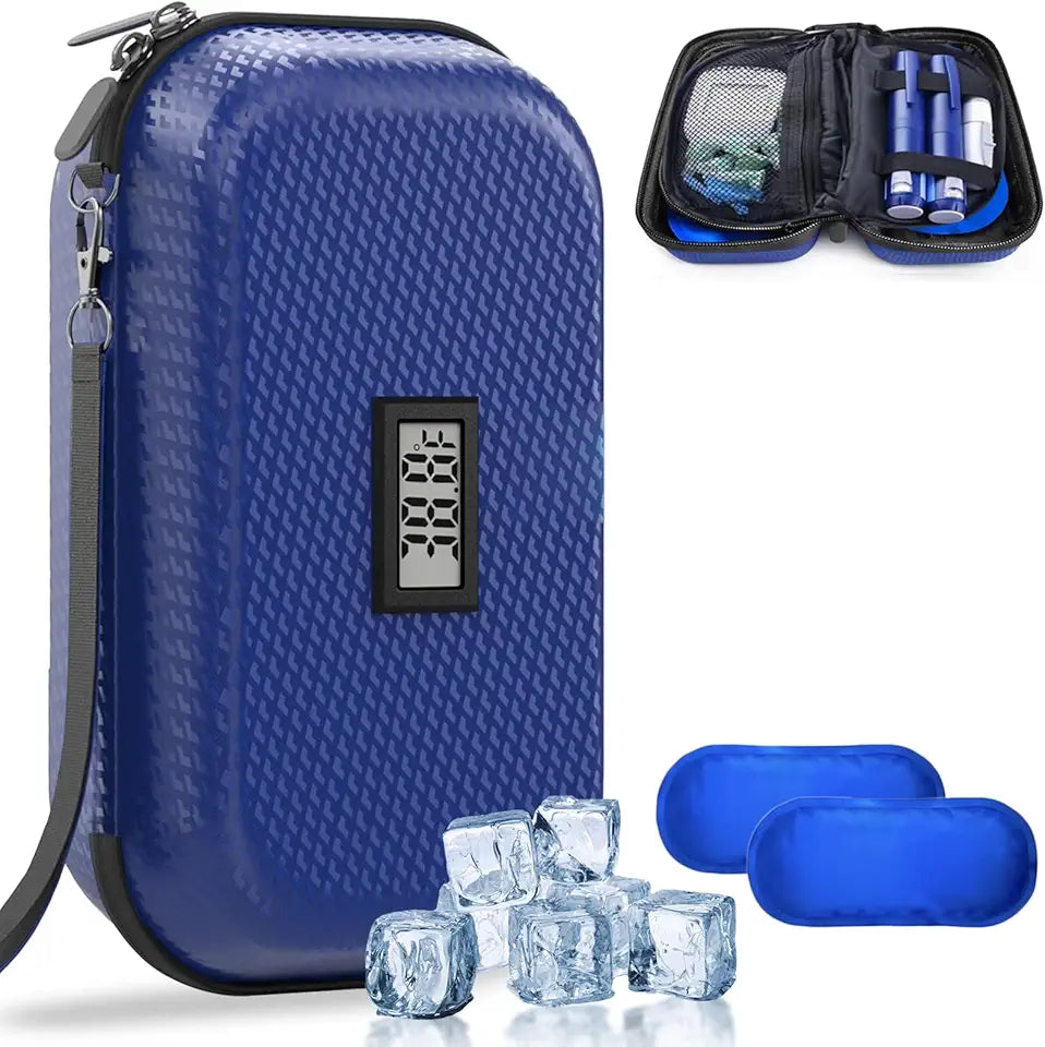 Insulin Cooler Travel Case with Temperature Display and 2 Reusable Ice Packs Y4522