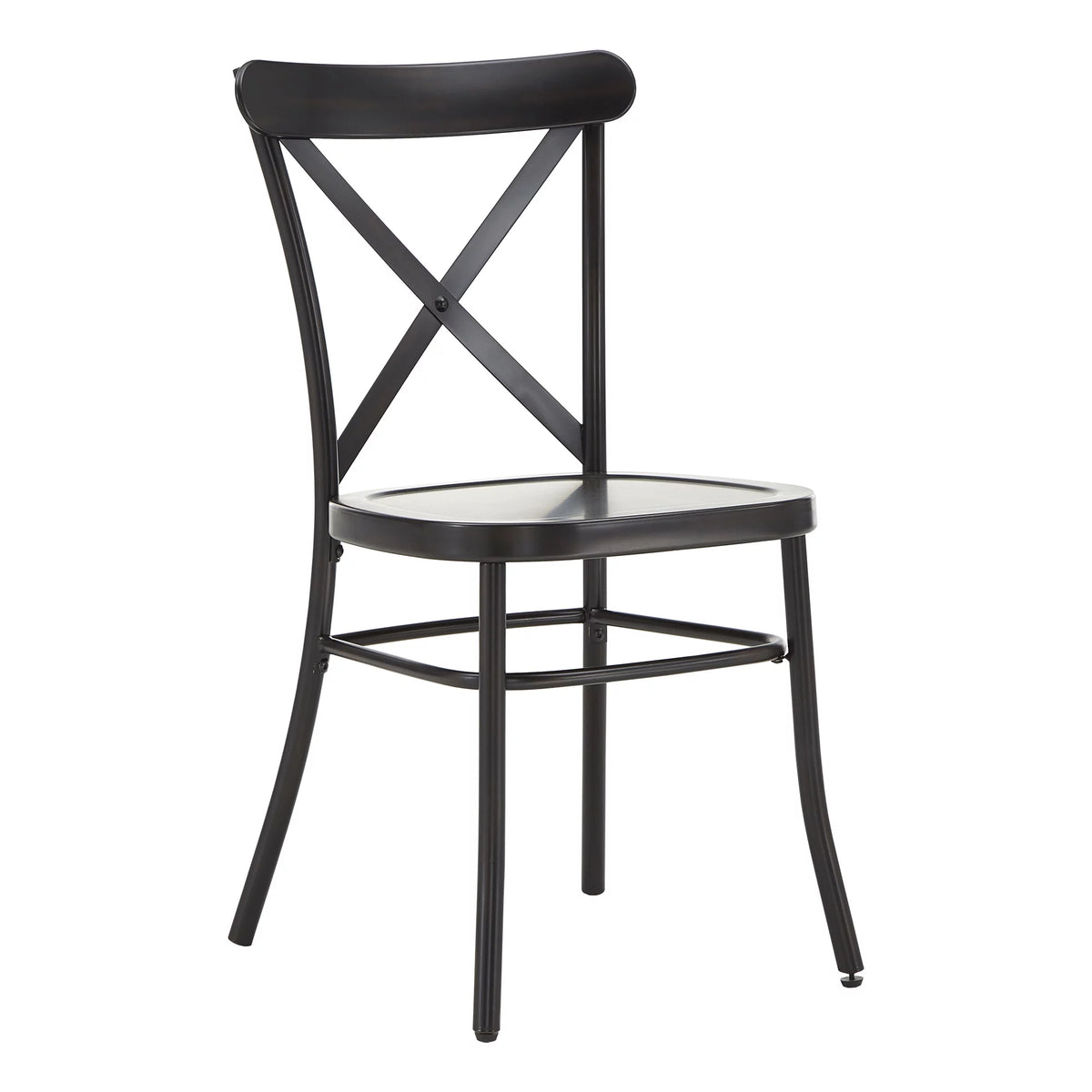 Antique Black Metal Dining Chairs Set of Two X581370