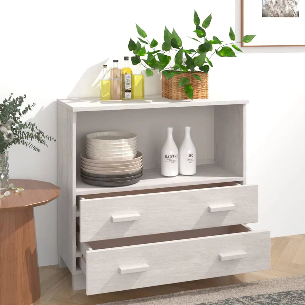 White Solid Wood Pine Sideboard P5294