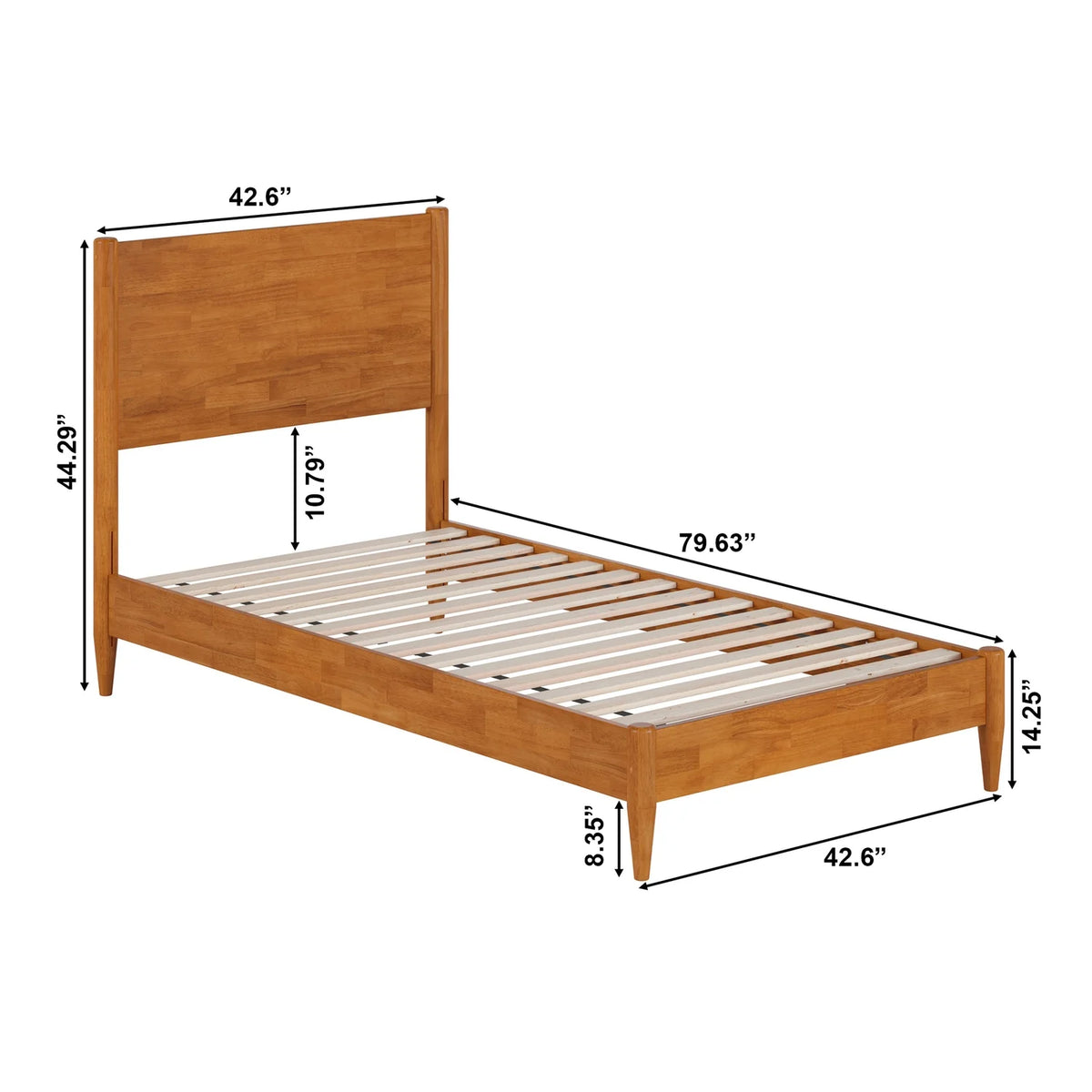 Twin Wood Low Profile Platform Bed P201572