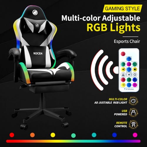 Black Blue High Back Reclining Gaming Chair with Lumbar Support H87469