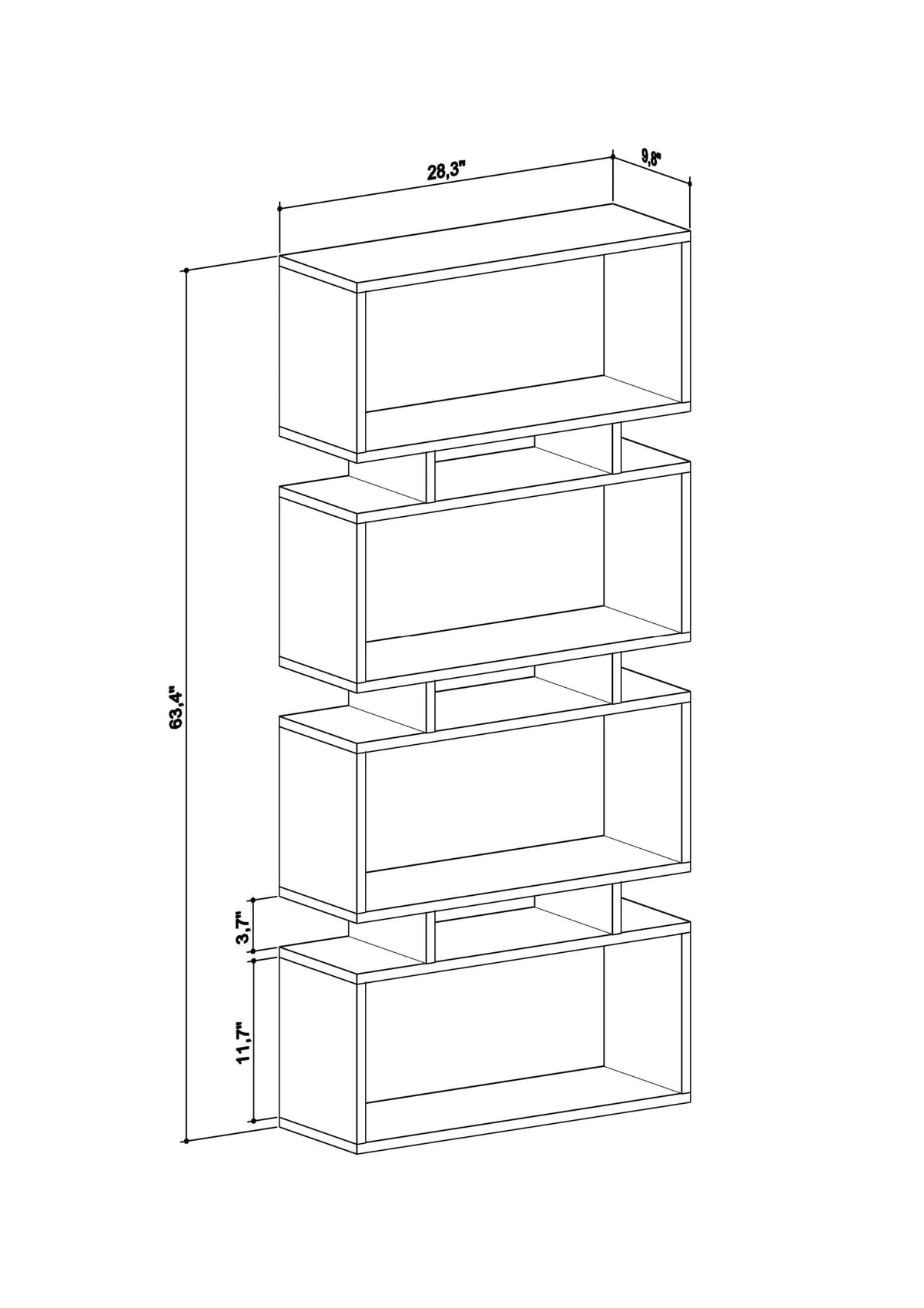 4 Tier Bookcase H90774