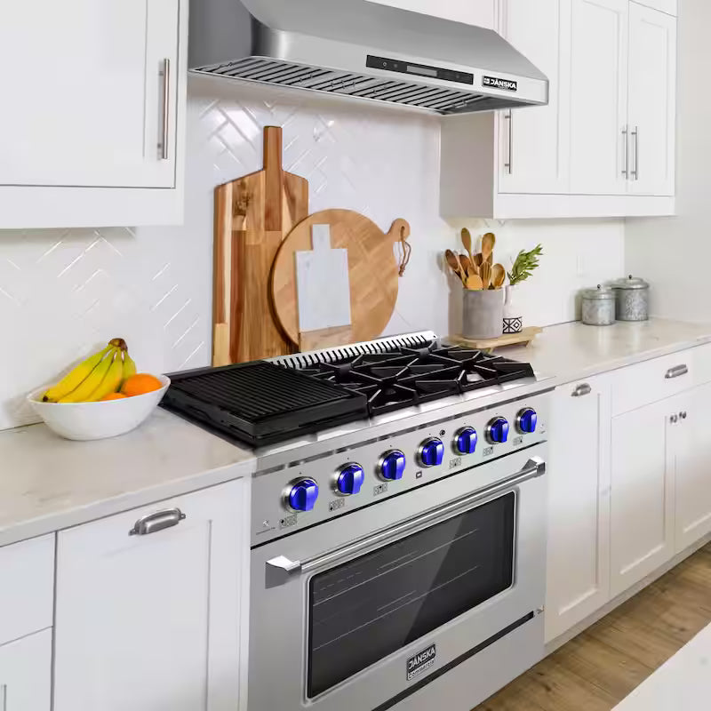 5.2 cu. ft. 6-Burner Gas Range with Convection Oven and Griddle in Stainless Steel Y691