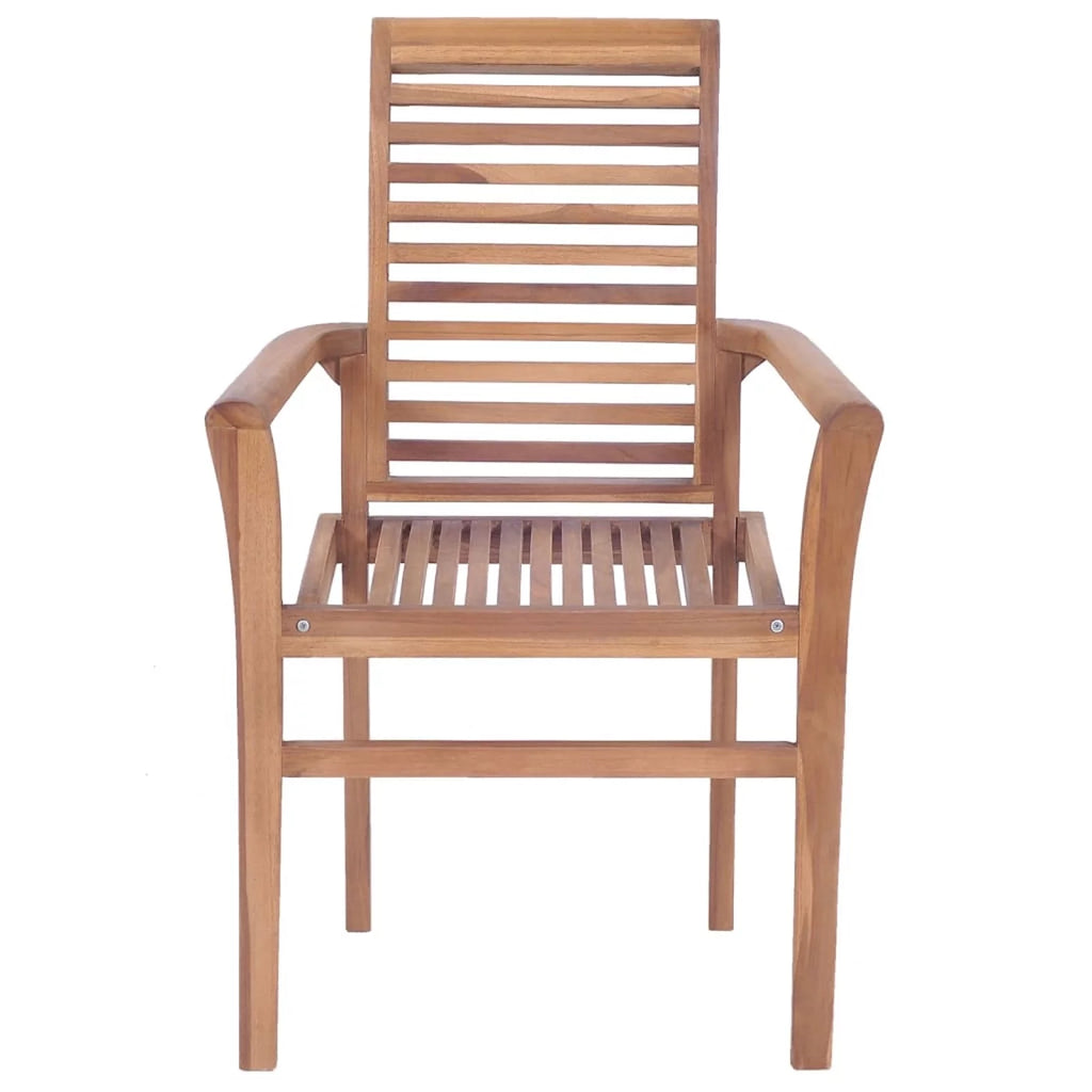 6 Pcs Teak Wood Dining Chairs with Anthracite Cushions D7371