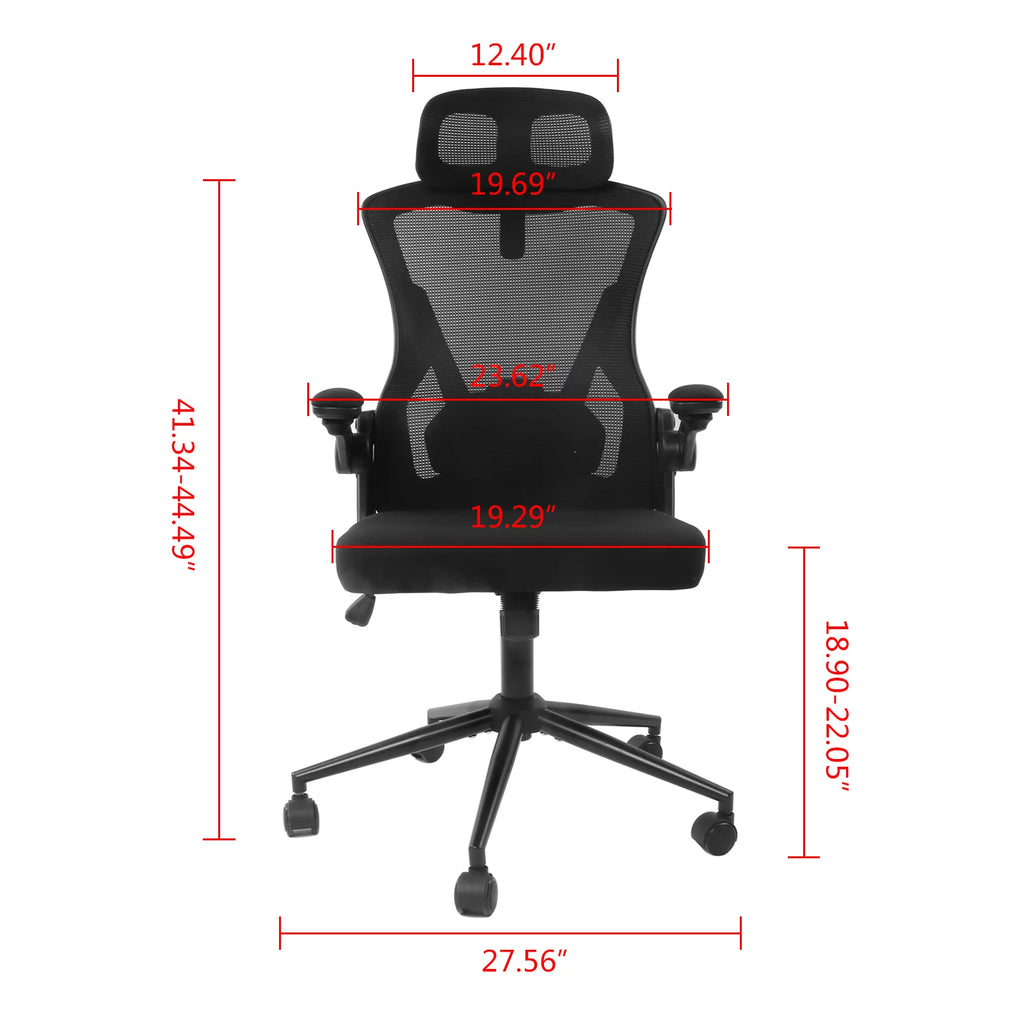Black Ergonomic Mesh Office Chair with Adjustable Height D856