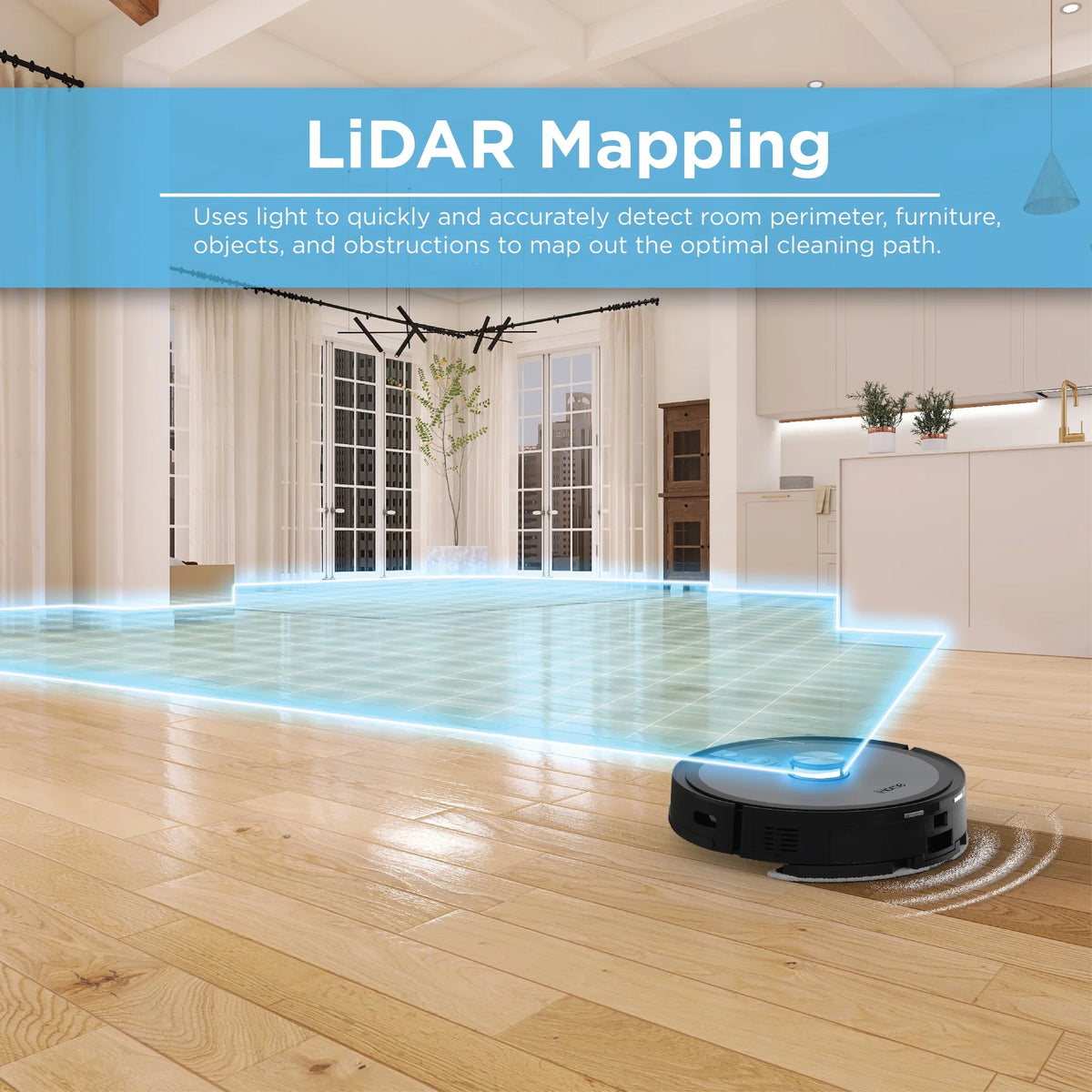 Robot Vacuum and Mop with LIDAR Mapping N120