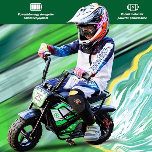 Electric Dirt Bike for Kids 250W 24V 9AH Off-Road Tire Green Q635909