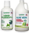 Aloe Vera Juice Pomegranate Flavored 64floz + Liquid Chlorophyll Mint Flavored 16floz L207