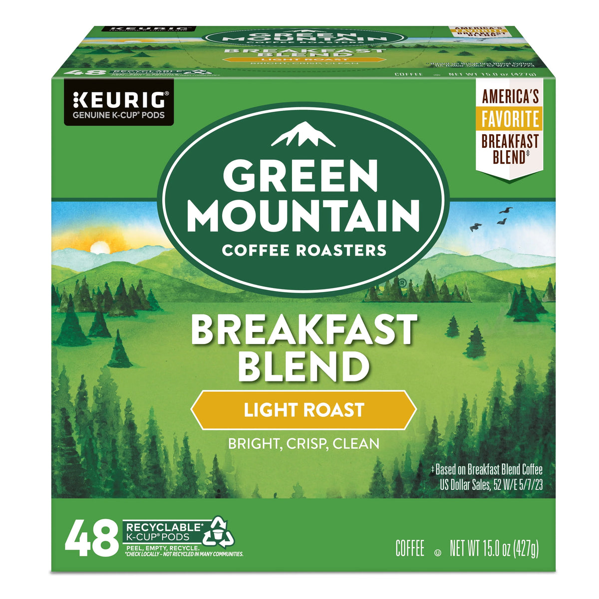 Light Roast K-Cup Coffee Pods, 48 Count X595381