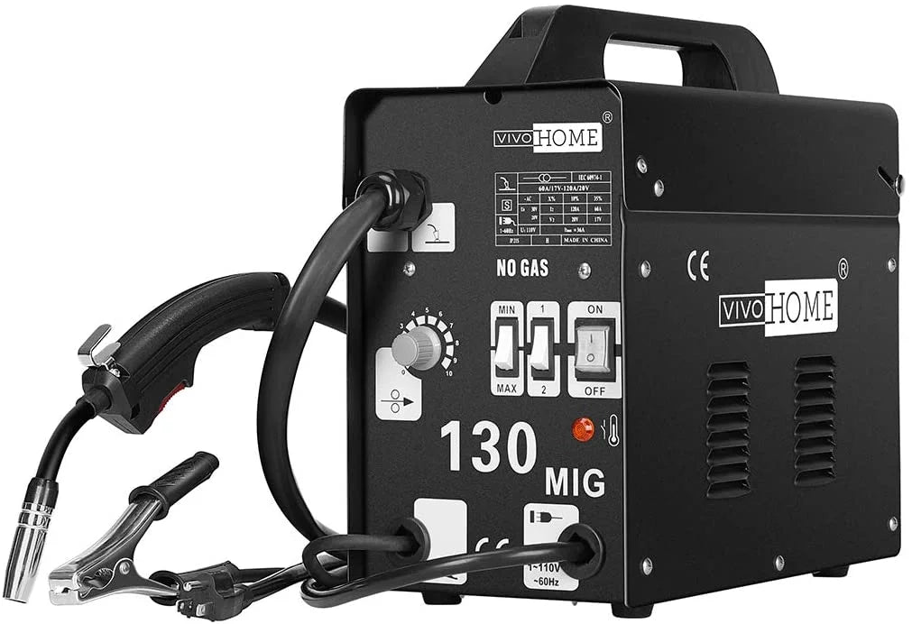 Portable No Gas MIG 130 Welder Machine 110V Black F246391