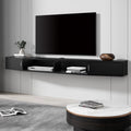 Black Wood Floating TV Stand F2015