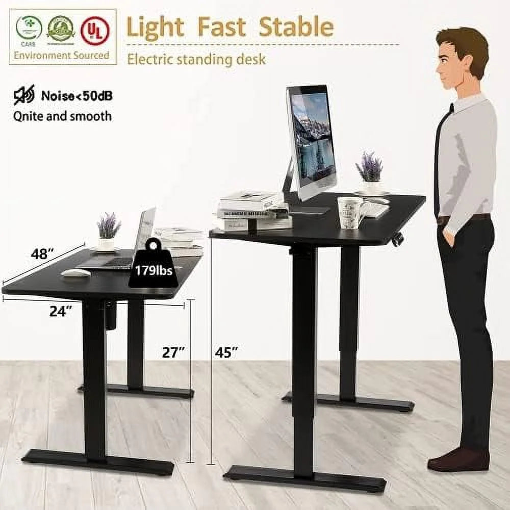 Electric Standing Desk Adjustable Height 55 x 24 Inches with Splice Board T77284