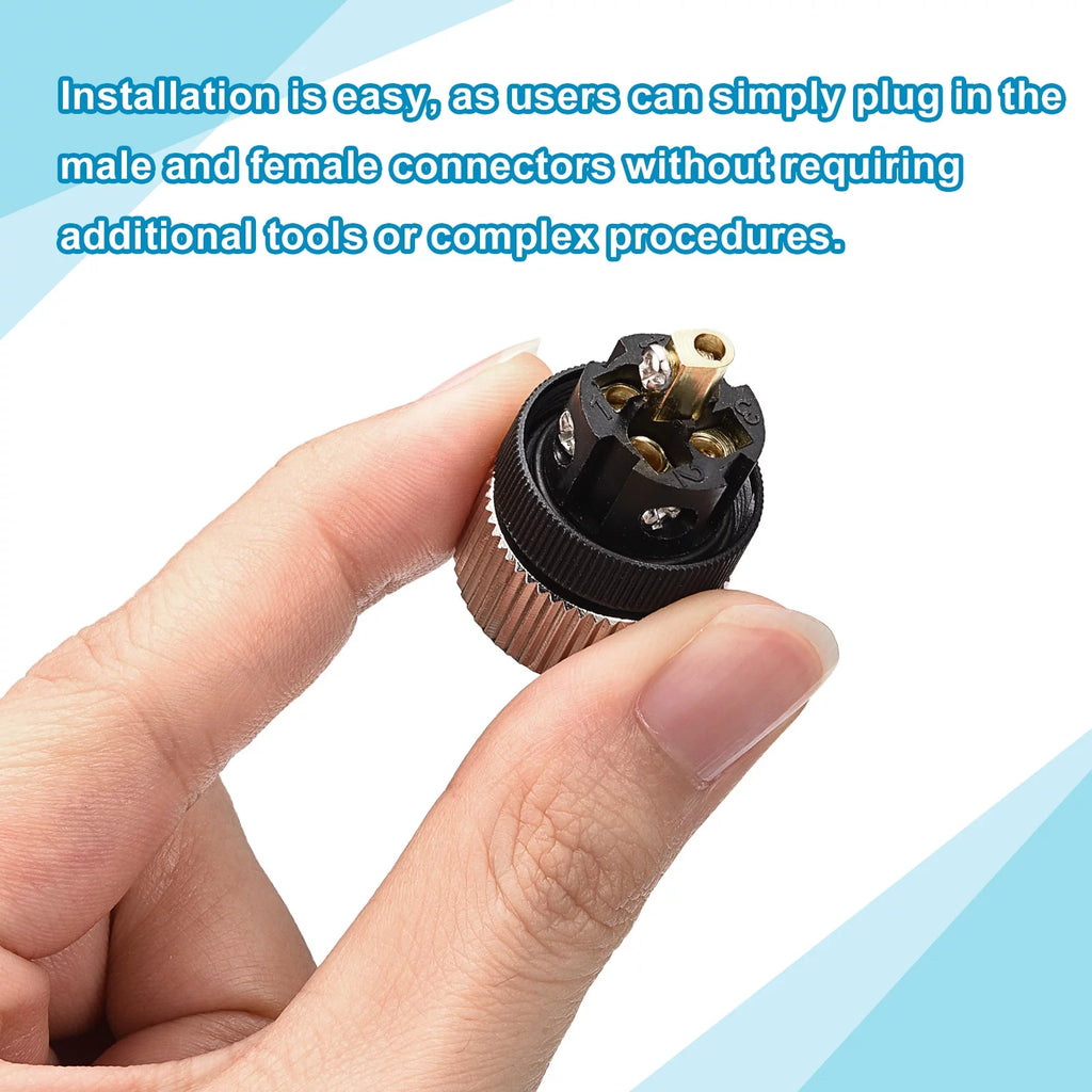 5 Pin M12 Male & Female Waterproof IP67 Circular Connector, 4 Set C804