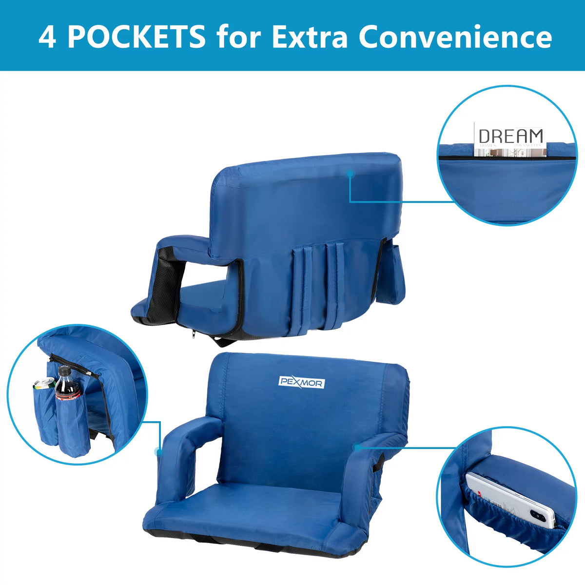 Stadium Seat with Back Support & Carrying Bag B727