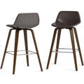 Brown Faux Leather Counter Stool Set of 2 F613