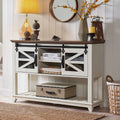Antique White Wood and Metal Console Table with Storage M224345