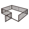 Full Size Walnut Wood Daybed Frame with Fence Z940