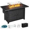43'' Propane Fire Pit Table 60,000 BTU Wicker Rattan Base Q363598
