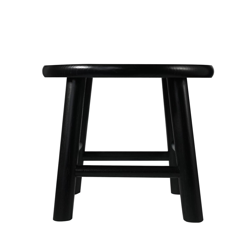 9" Black Solid Wood Stool T10355