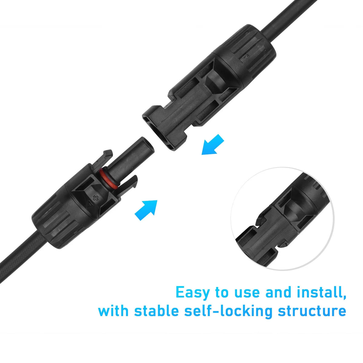 4-Way Solar Cable Connector Self-locking IP67 Waterproof 12AWG D1940