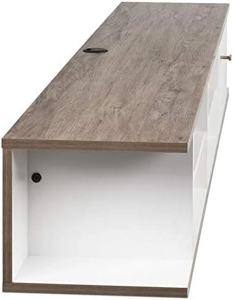White Wood Wall Mounted TV Stand L123