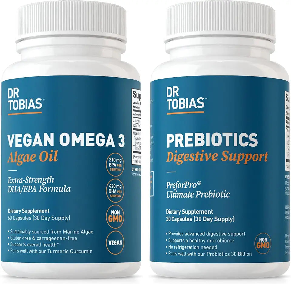 Vegan Omega 3 Algae Oil and Prebiotics Supplements W213508