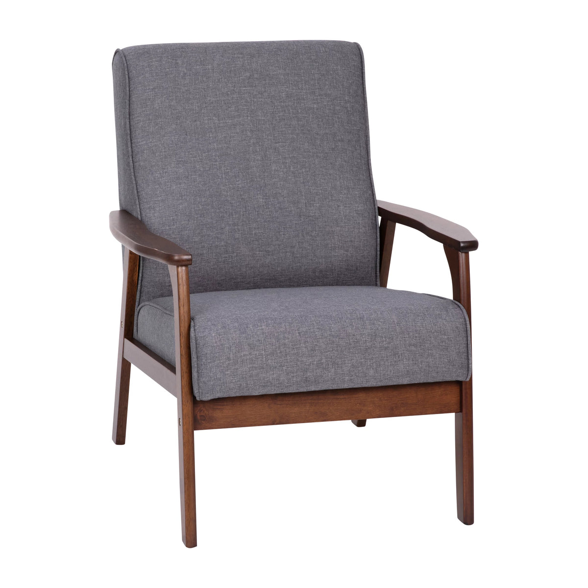 Dark Gray Faux Linen Living Room Chair P7681
