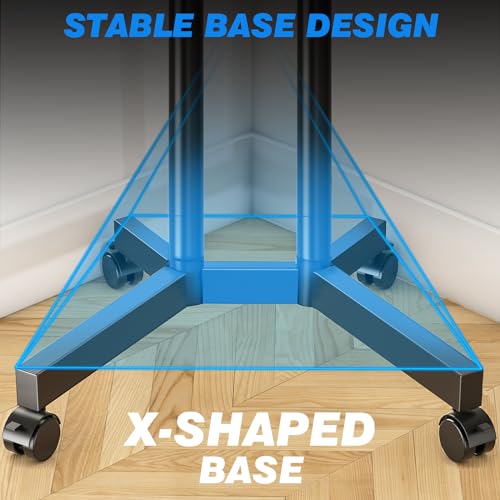 Rolling TV Stand with Laptop Shelf, Height Adjustable Mobile TV Cart for 32-75 Inch TVs P681