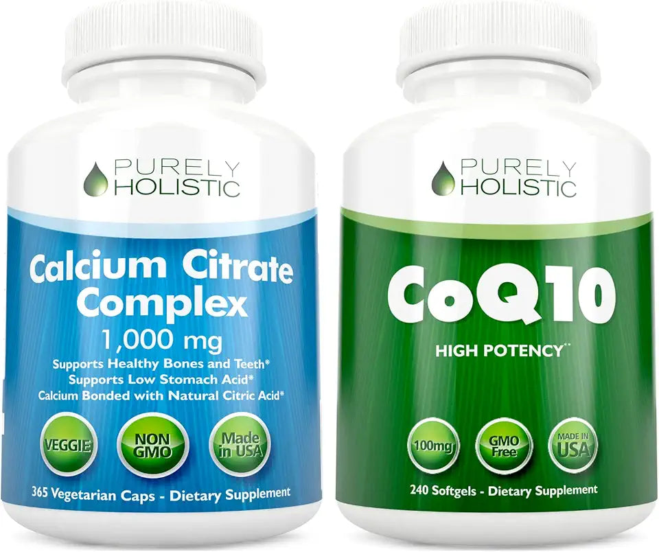 Calcium Citrate Complex 1000mg + CoQ10 100mg Vegan Capsules Softgels B807450