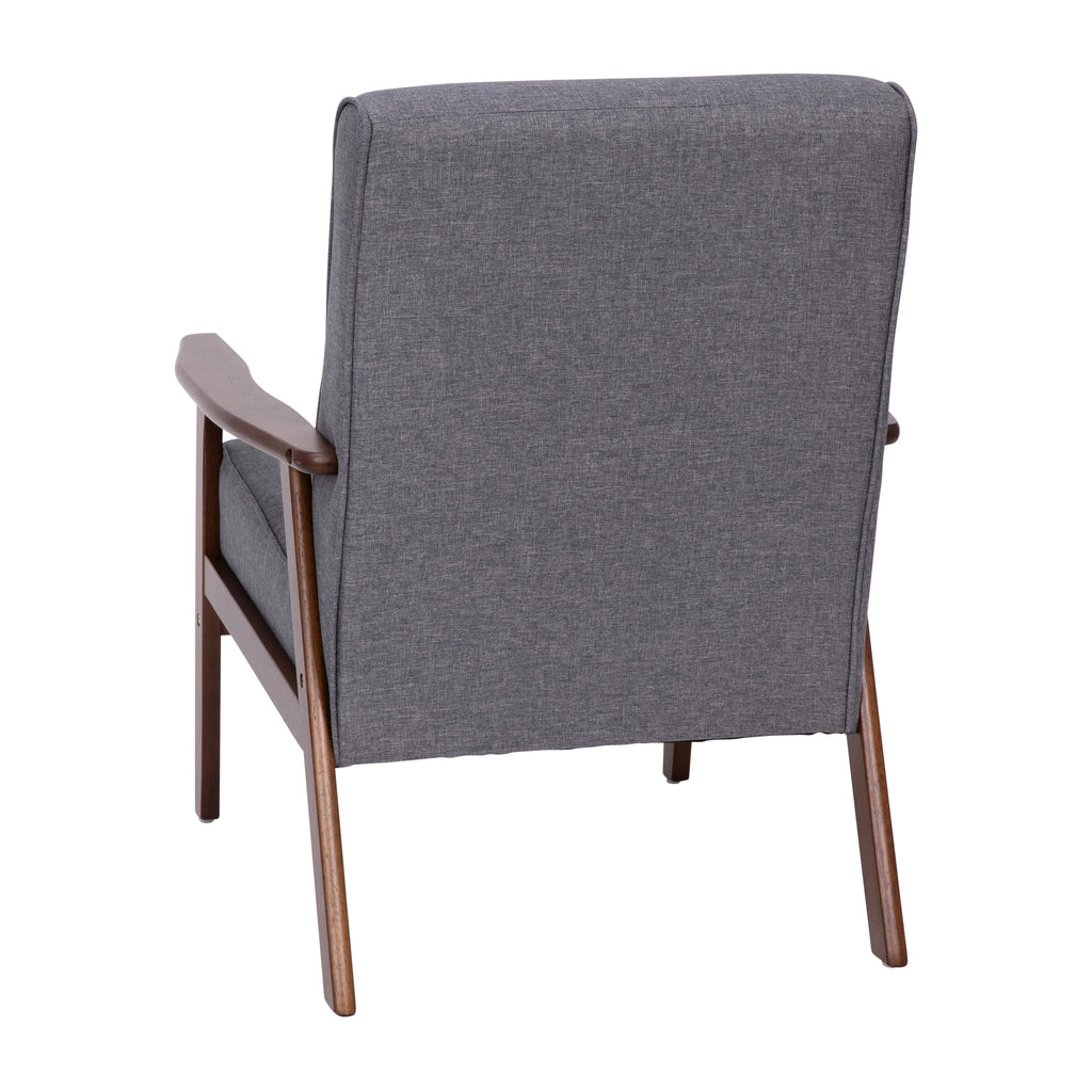 Dark Gray Faux Linen Living Room Chair P7681