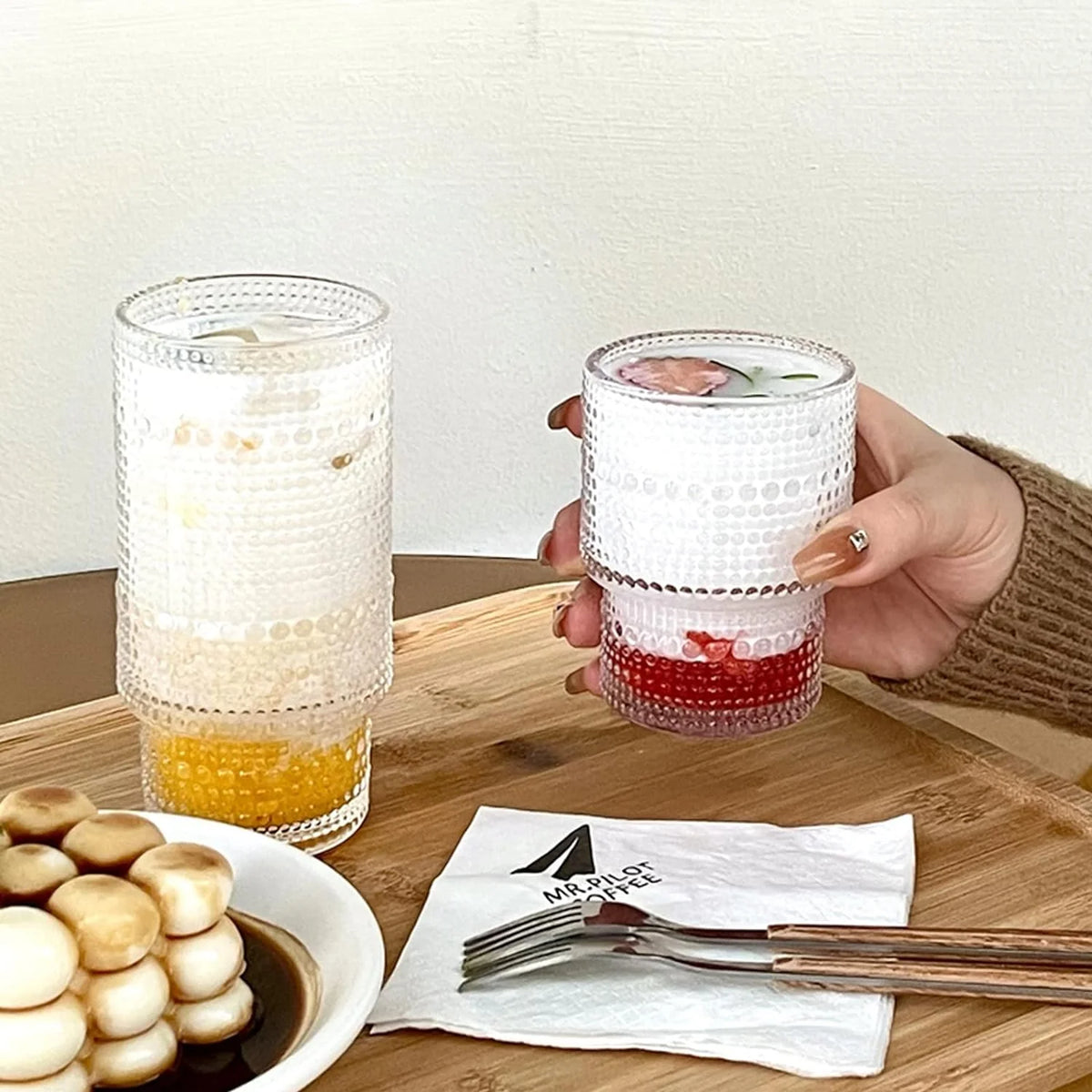 Set of 4 Small Transparent Glass Cups 190ml R64562