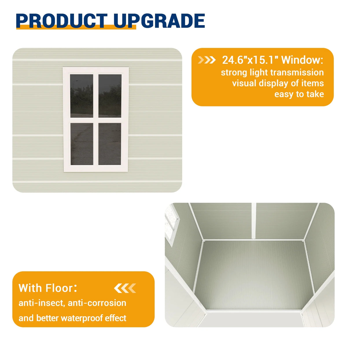6x4.5 FT Resin Outdoor Storage Shed with Lockable Door E912