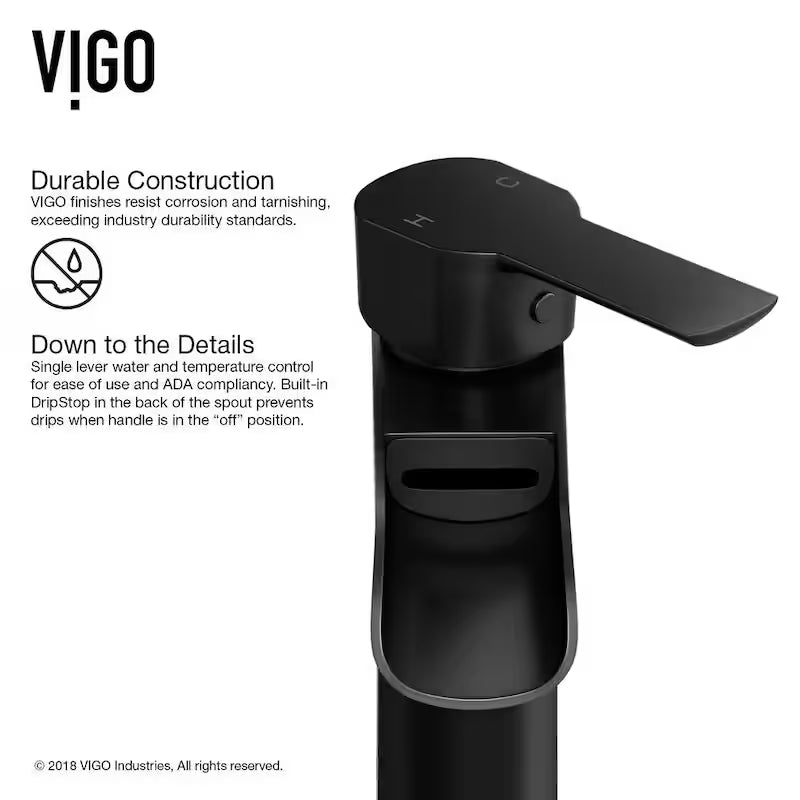 Single Handle Vessel Faucet in Matte Black G111665
